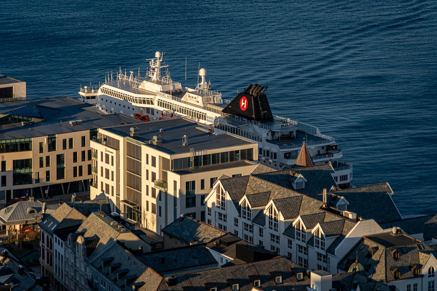 Ålesund depuis Fjellstua : gare maritime