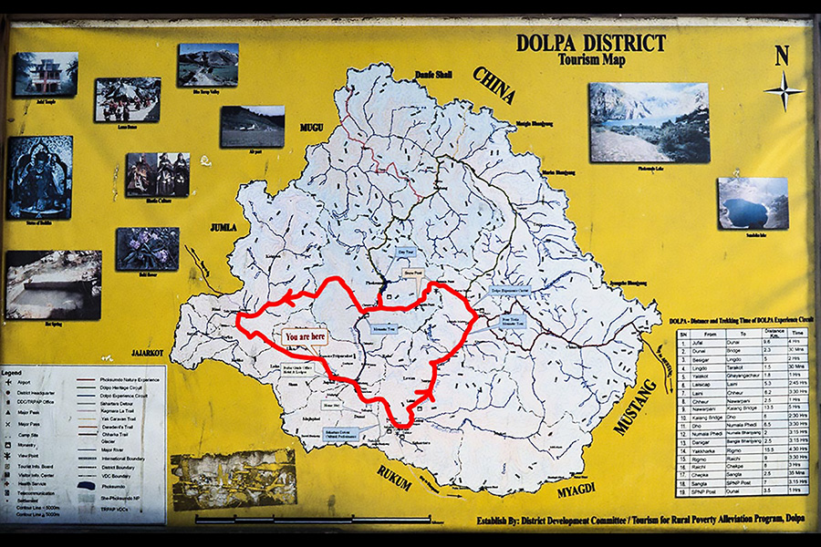 Juphal : carte du Dolpo